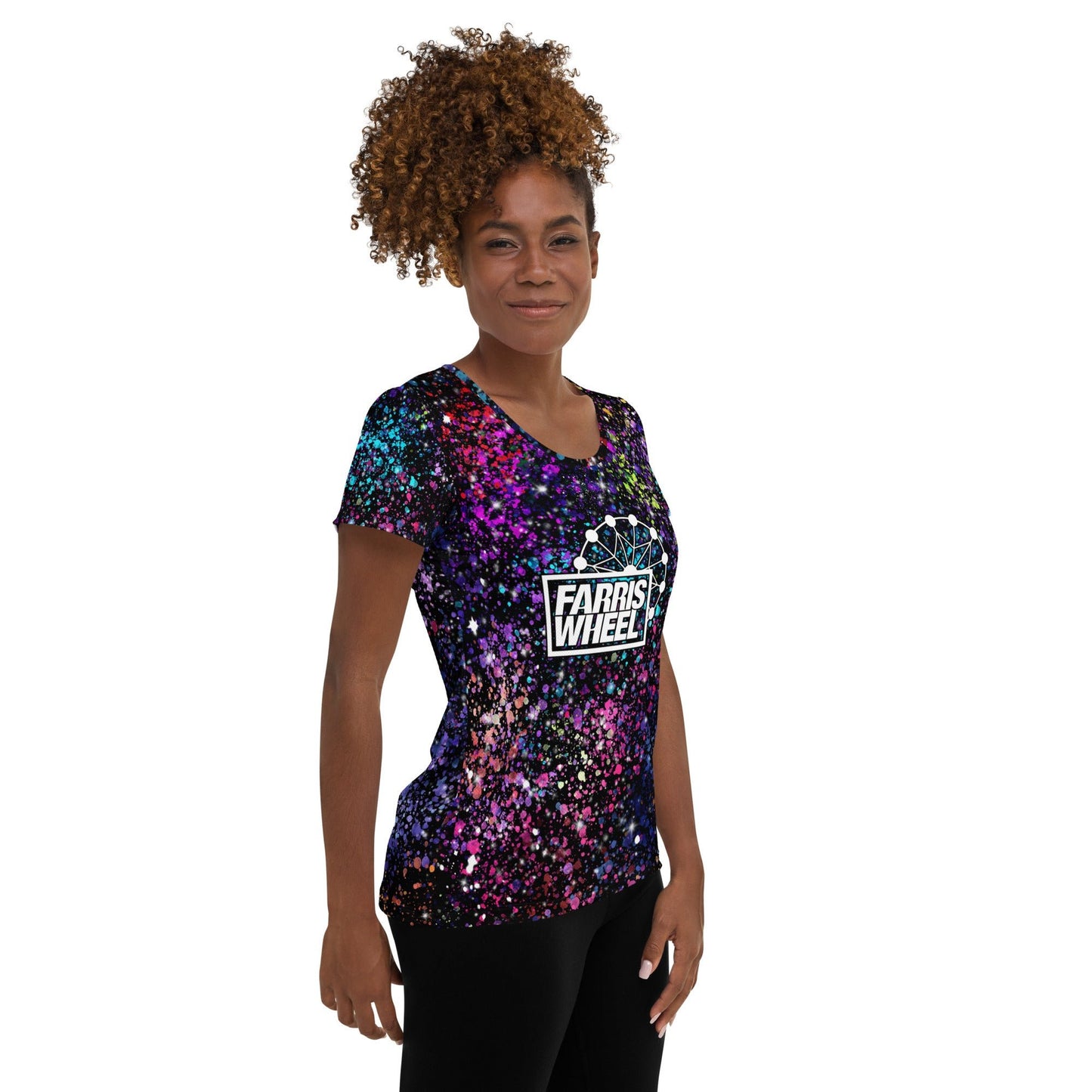 Farris Wheel Galaxy Women's Athletic T-shirt - BeExtra! Apparel & More