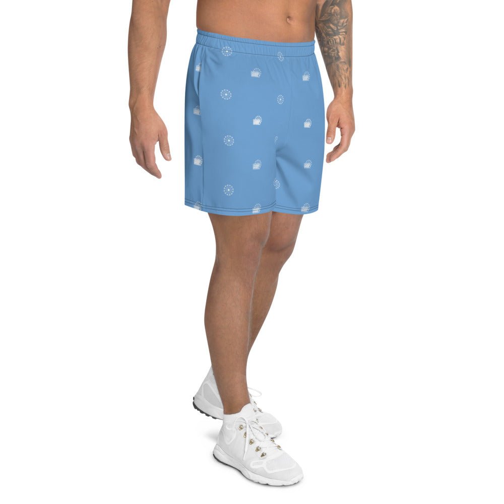 Farris Wheel Men's Athletic Long Shorts Blue - BeExtra! Apparel & More