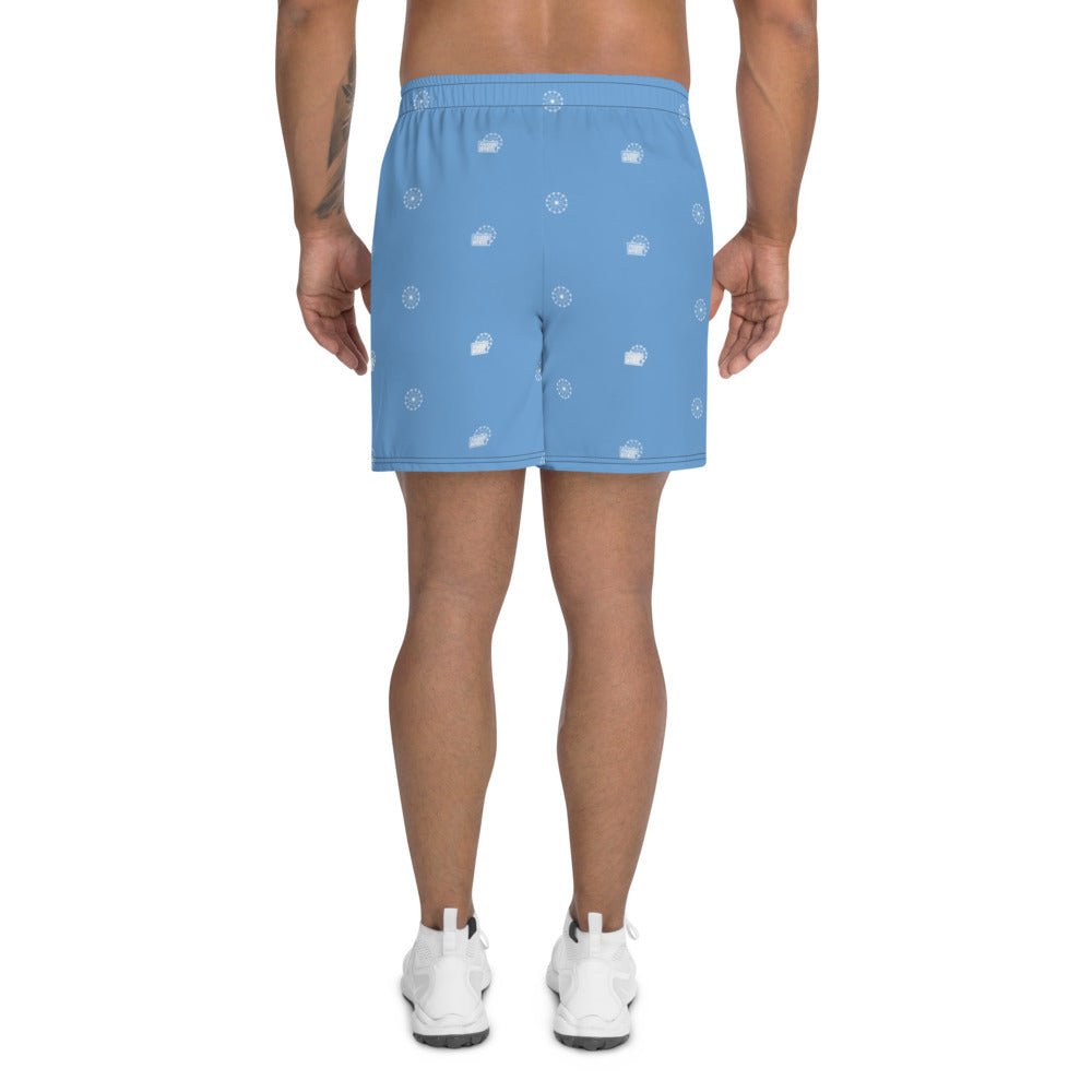 Farris Wheel Men's Athletic Long Shorts Blue - BeExtra! Apparel & More
