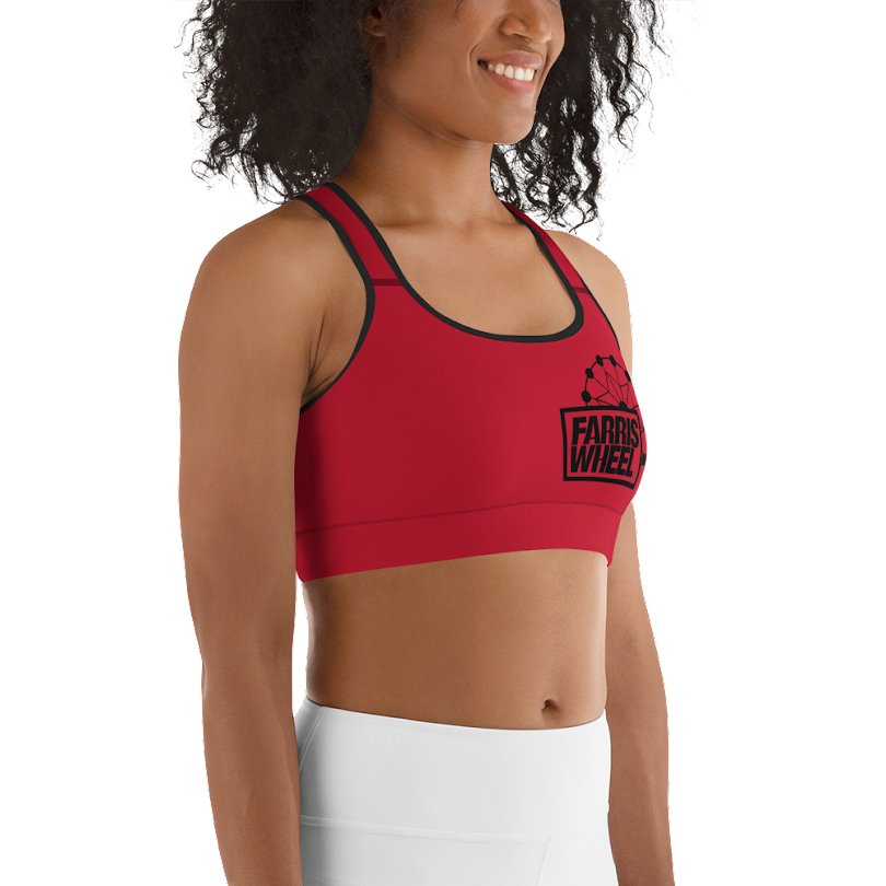 Farris Wheel Red Sports Bra - BeExtra! Apparel & More