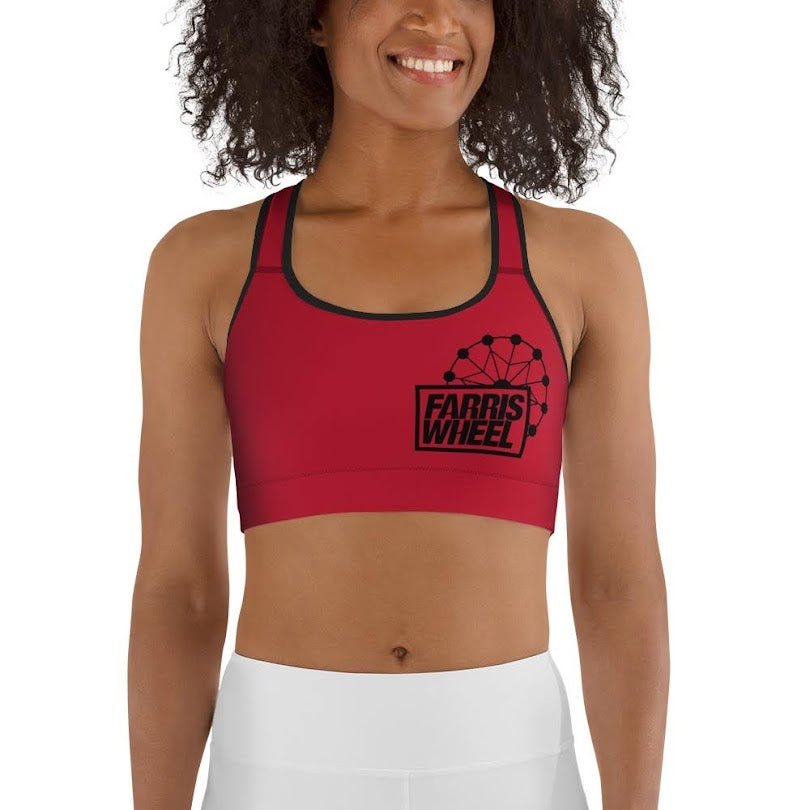 Farris Wheel Red Sports Bra - BeExtra! Apparel & More