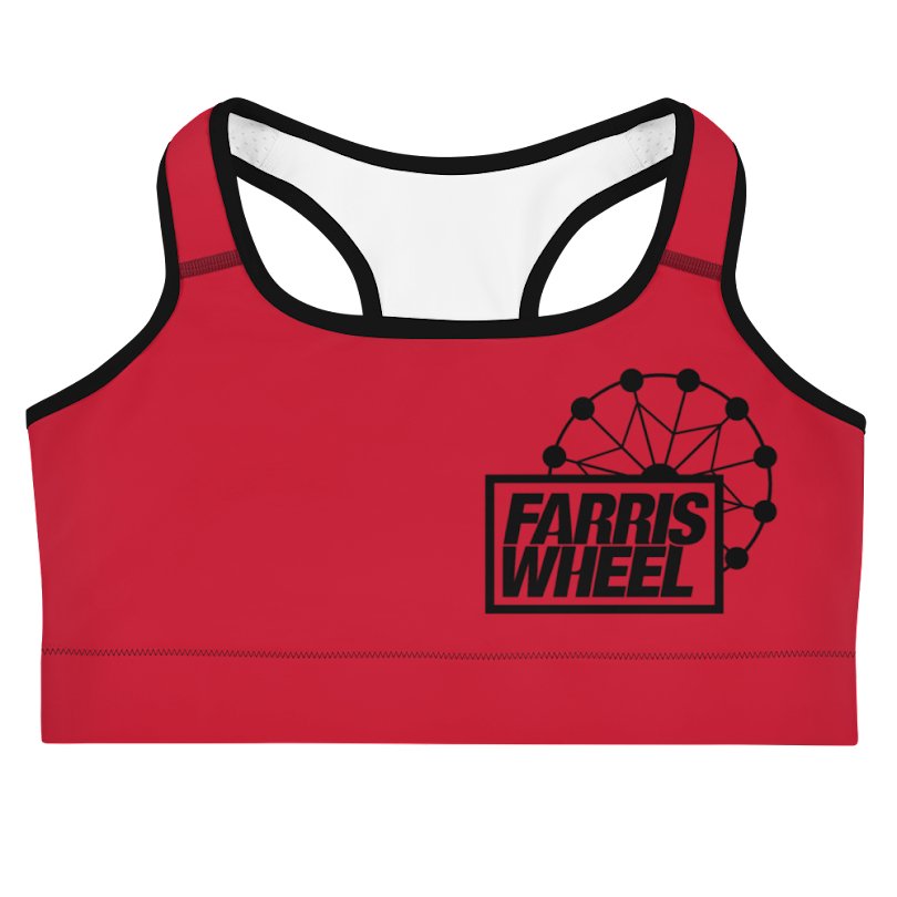 Farris Wheel Red Sports Bra - BeExtra! Apparel & More