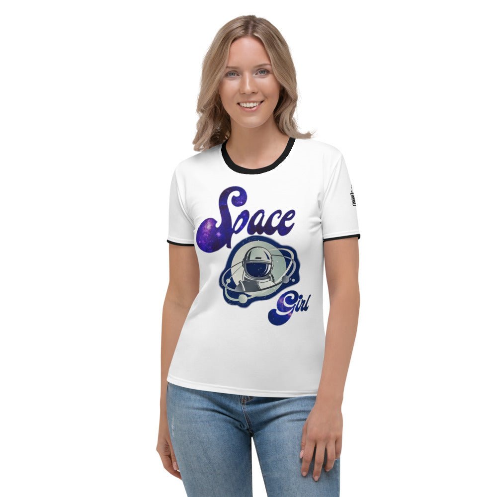 Farris Wheel Space Girl White Women's T-shirt - BeExtra! Apparel & More