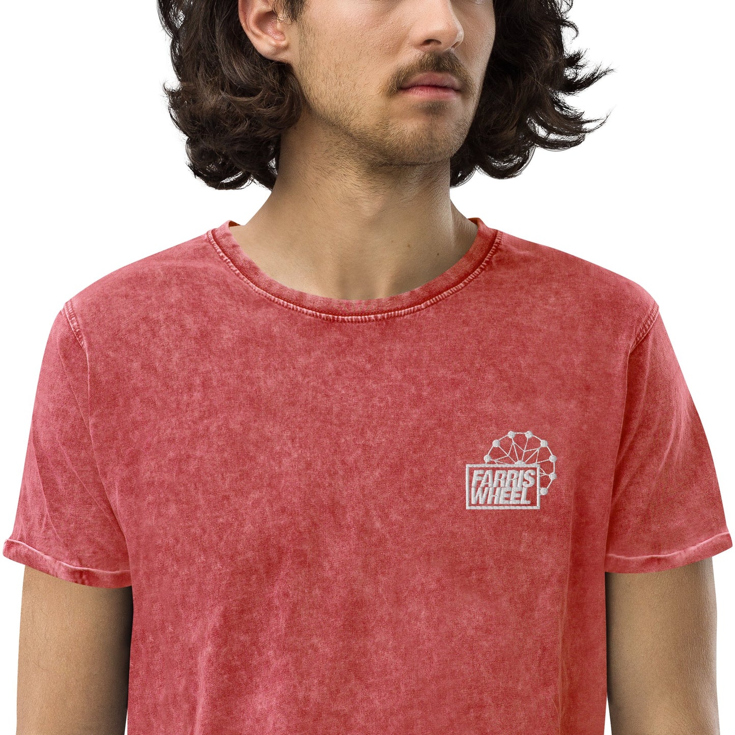 Farris Wheel Unisex Acid Wash Denim T-Shirt - BeExtra! Apparel & More