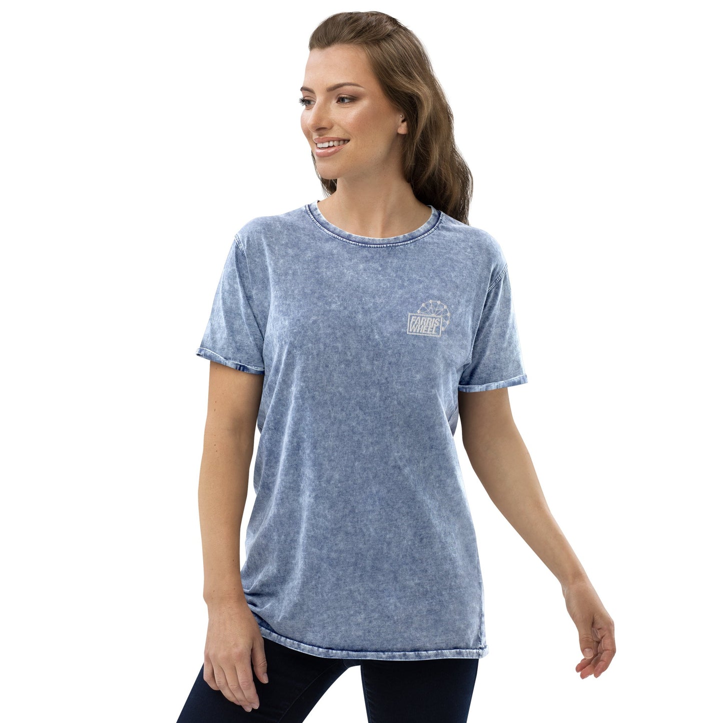 Farris Wheel Unisex Acid Wash Denim T-Shirt - BeExtra! Apparel & More
