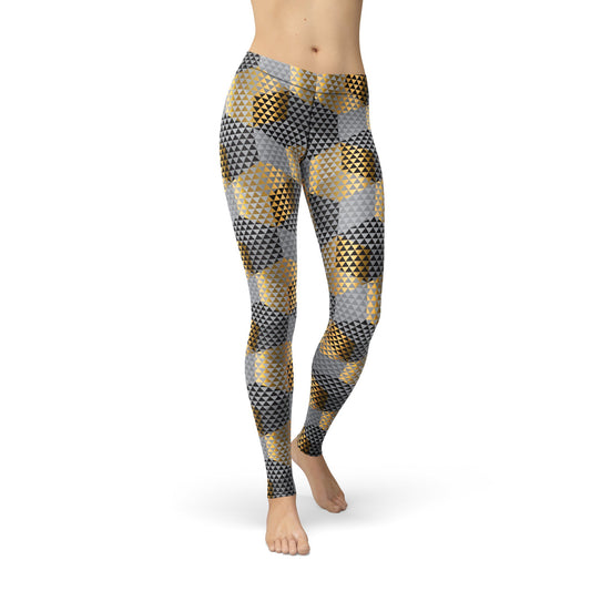 Golden Geometric Leggings - BeExtra! Apparel & More