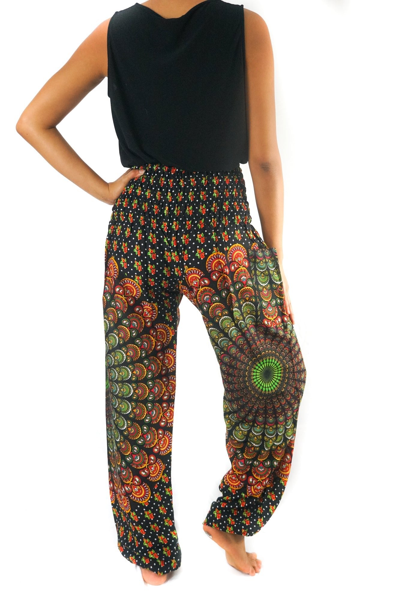 Handmade Black Chakra Harem Boho Pants - BeExtra! Apparel & More