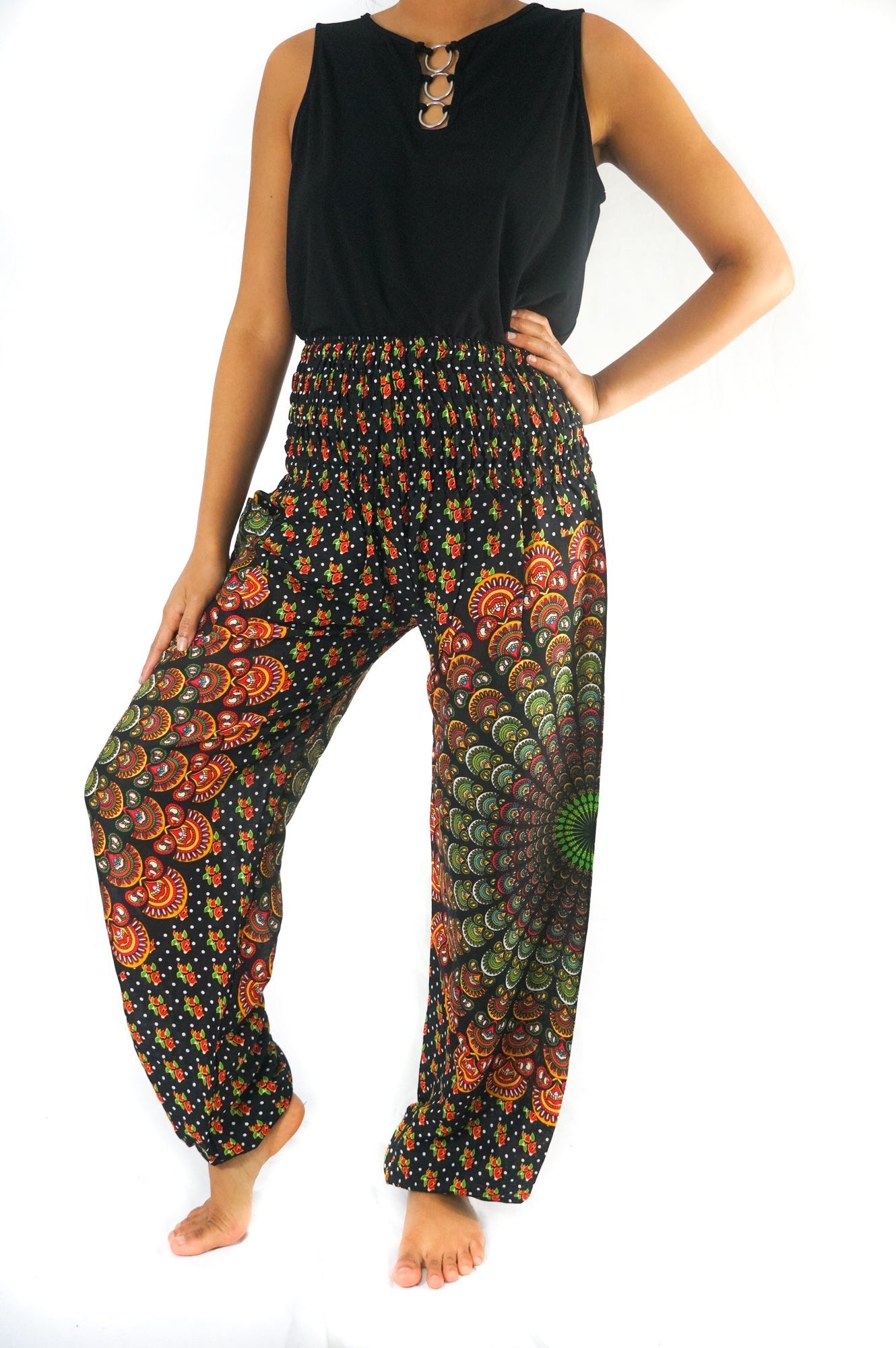 Handmade Black Chakra Harem Boho Pants - BeExtra! Apparel & More