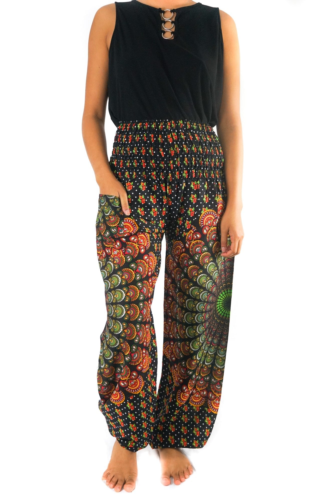 Handmade Black Chakra Harem Boho Pants - BeExtra! Apparel & More