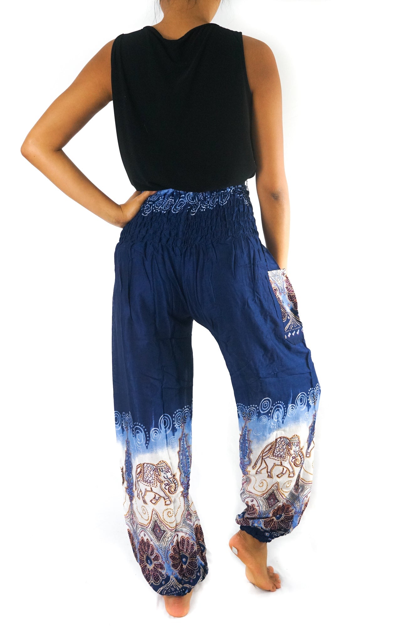 Handmade Blue Elephant Boho Pants - BeExtra! Apparel & More
