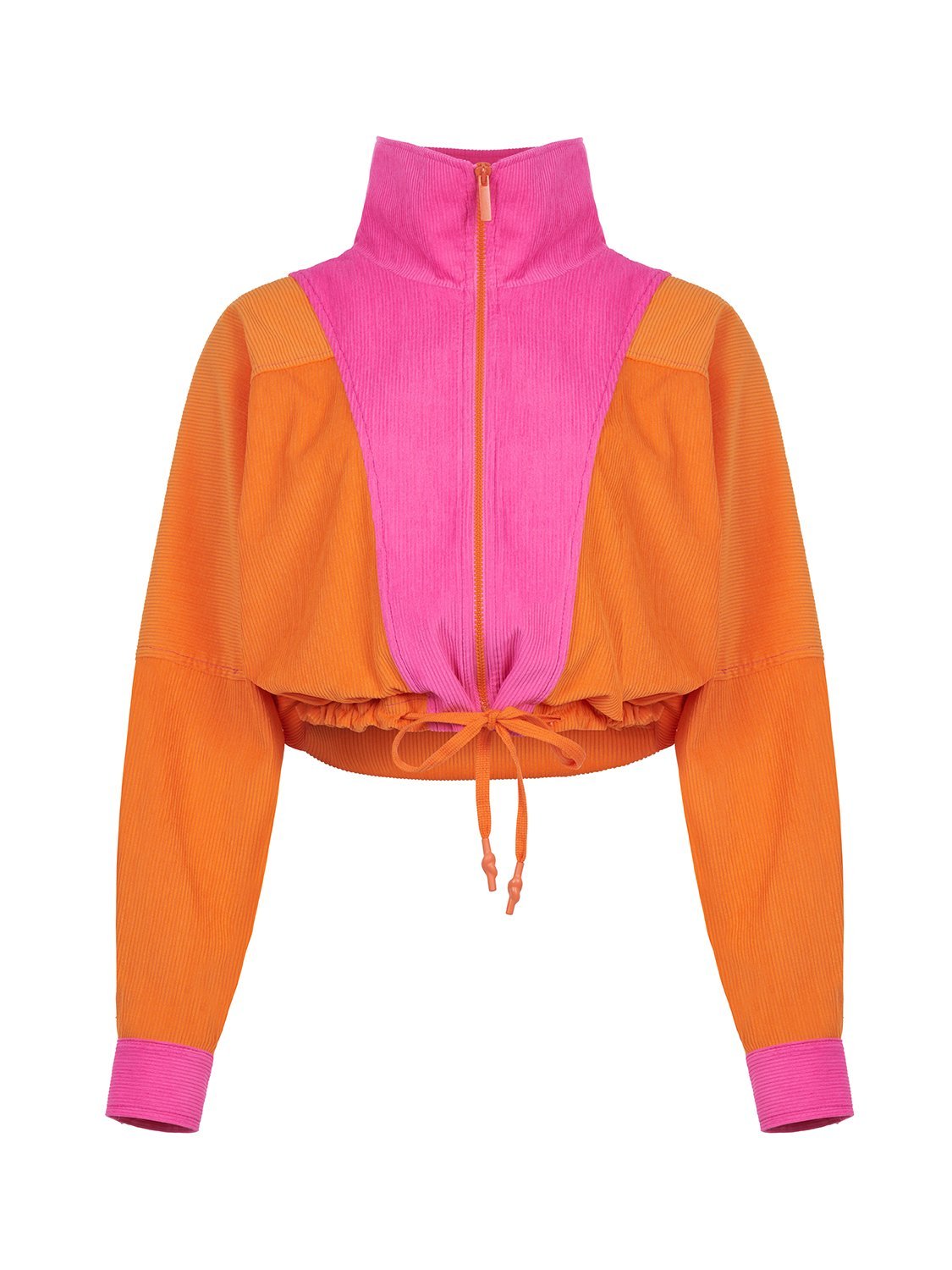 High Collar Orange Bomber Jacket for Women - BeExtra! Apparel & More