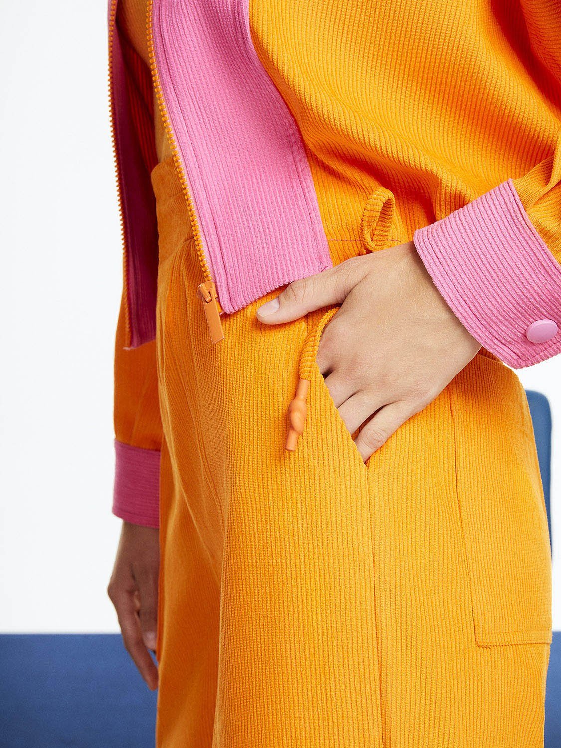 High Collar Orange Bomber Jacket for Women - BeExtra! Apparel & More