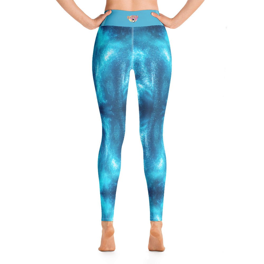 High Waist Blue Waives Yoga Leggings - BeExtra! Apparel & More