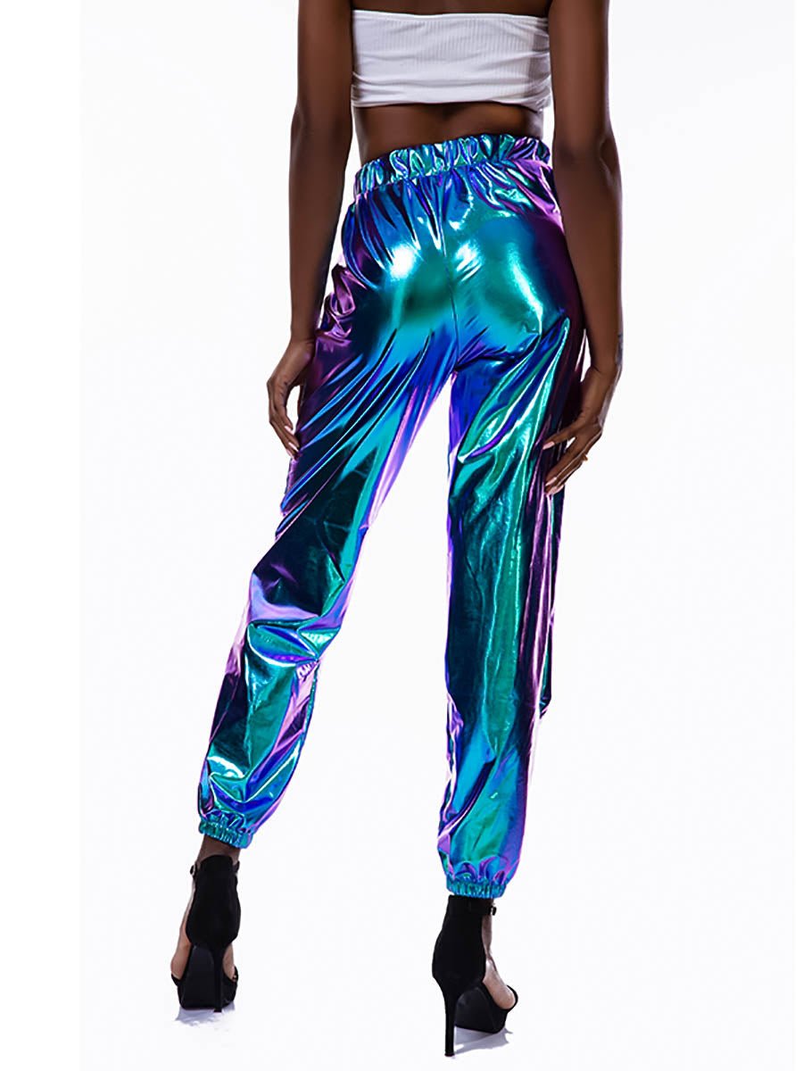Holographic Women's Festival Rave Pants - BeExtra! Apparel & More