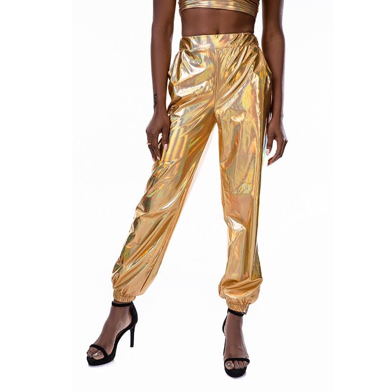 Holographic Women's Festival Rave Pants - BeExtra! Apparel & More