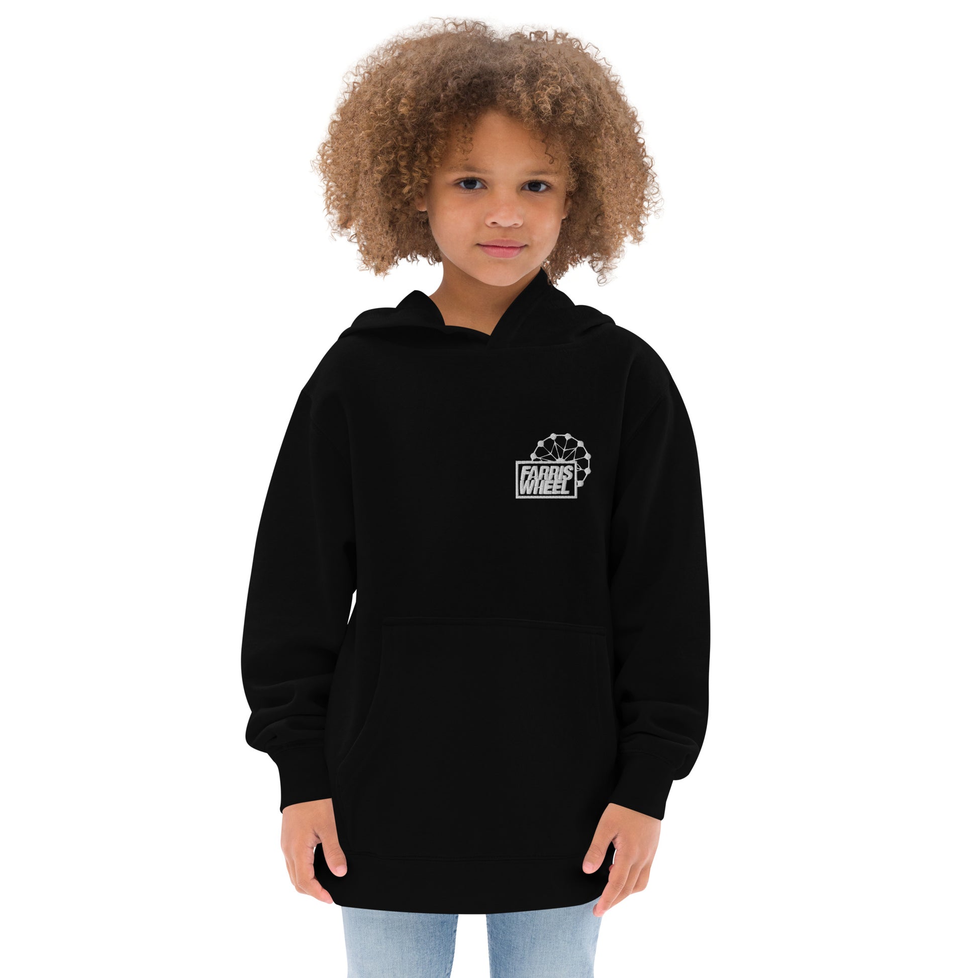 Farris Wheel Classic Black Embroidered Kids Hoodie - BeExtra! Apparel & More
