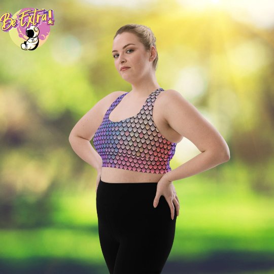 Longline Mermaid Sports Bra - BeExtra! Apparel & More