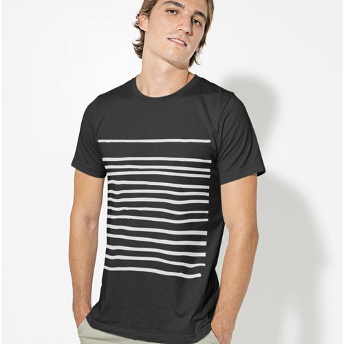 Mens T-Shirt With Black Lines - BeExtra! Apparel & More