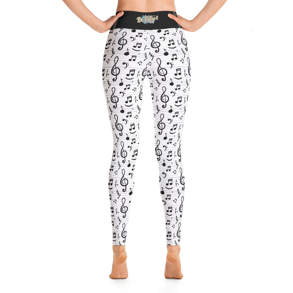 Music Notes - High-Waist Yoga Leggings - BeExtra! Apparel & More