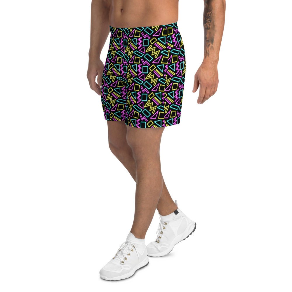 Neon Pattern Men's Athletic Long Shorts - BeExtra! Apparel & More