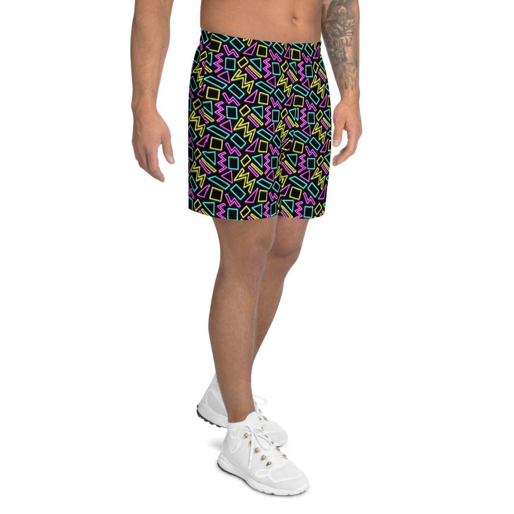 Neon Pattern Men's Athletic Long Shorts - BeExtra! Apparel & More