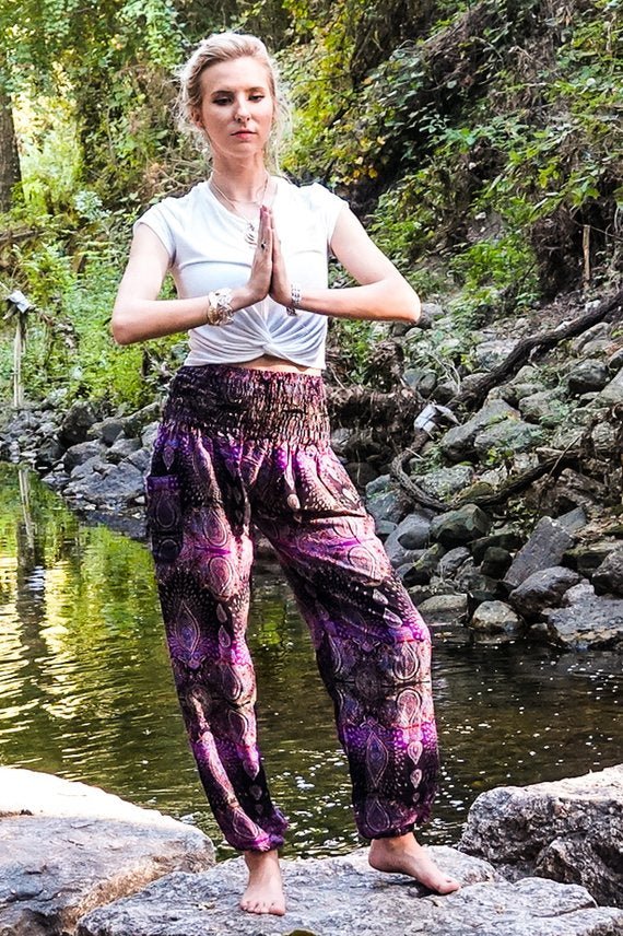 Purple Paisley Women's Boho Pants - BeExtra! Apparel & More