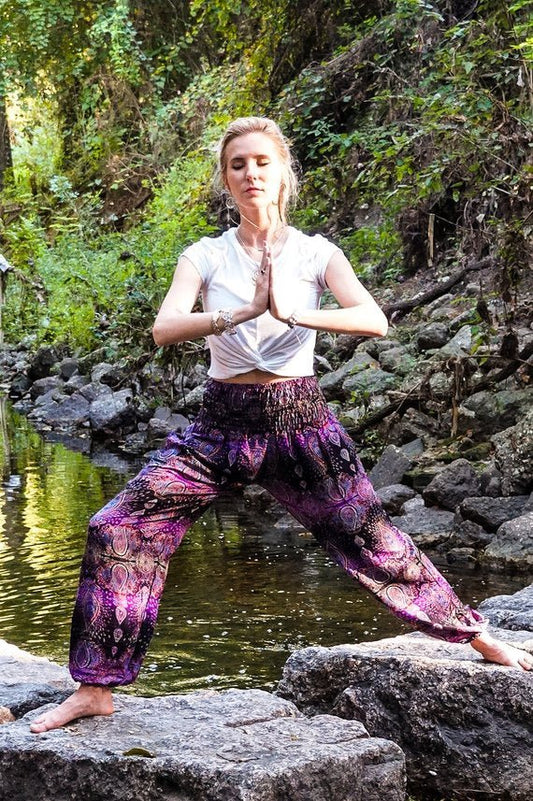 Purple Paisley Women's Boho Pants - BeExtra! Apparel & More
