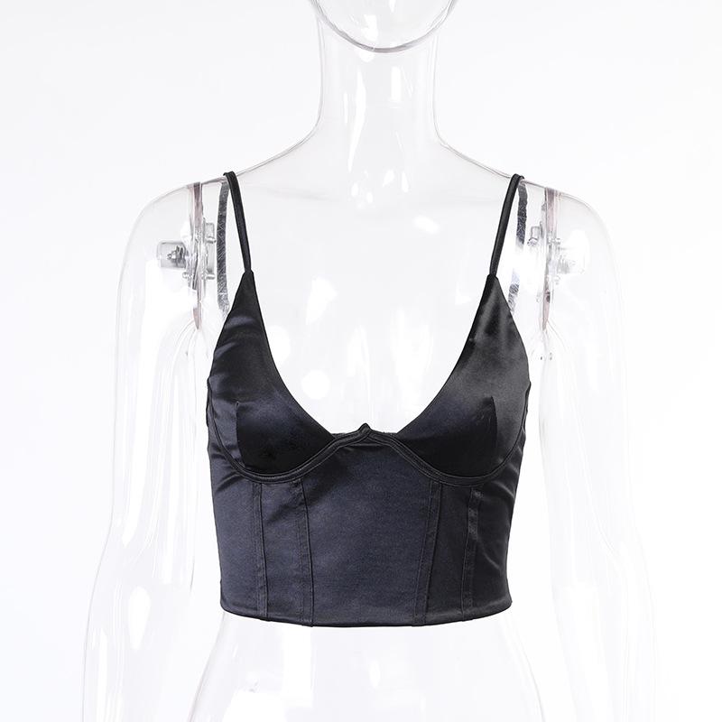 Sexy Satin Spaghetti Strap Crop Top - BeExtra! Apparel & More