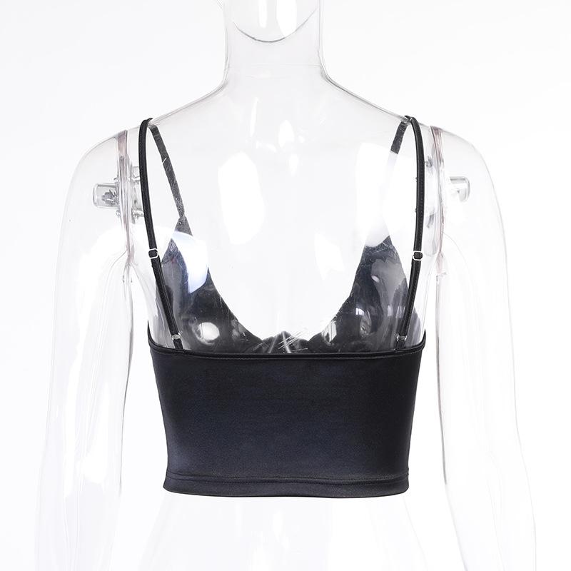Sexy Satin Spaghetti Strap Crop Top - BeExtra! Apparel & More
