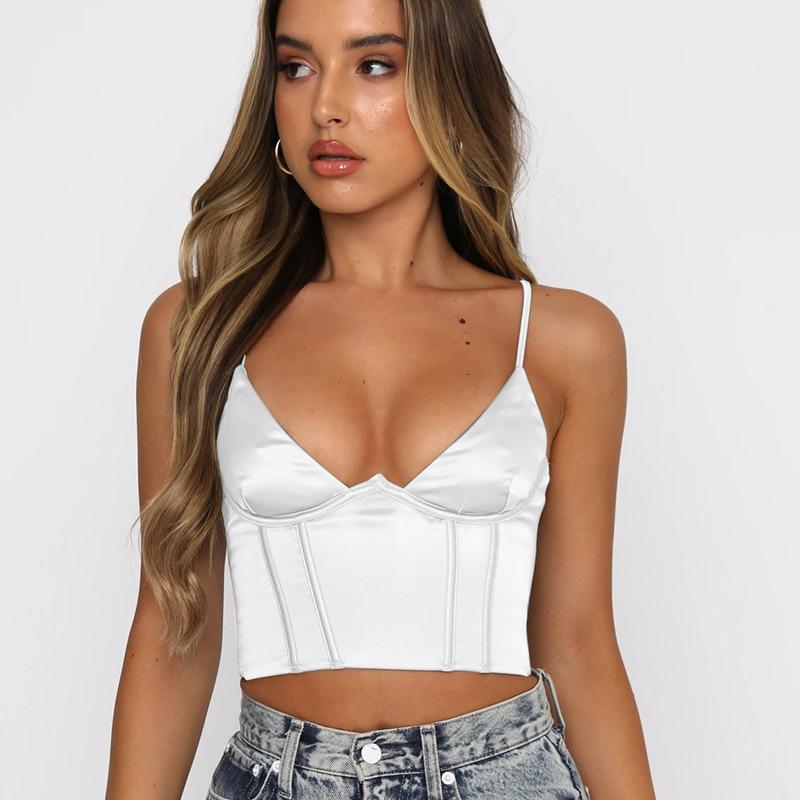 Sexy Satin Spaghetti Strap Crop Top - BeExtra! Apparel & More