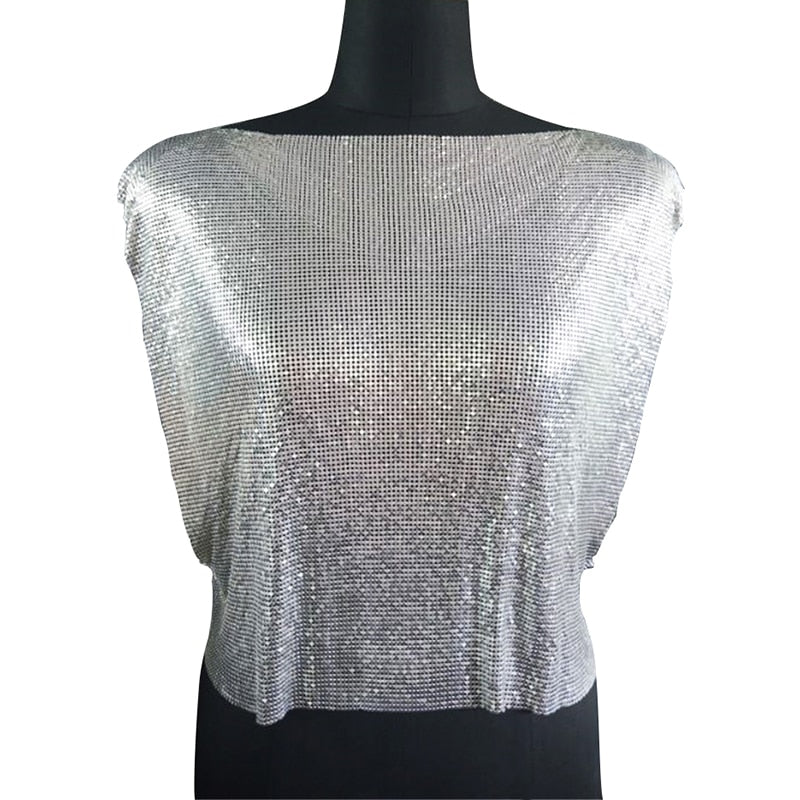 Sparkly Metal Sequins Women's Crop Top - BeExtra! Apparel & More