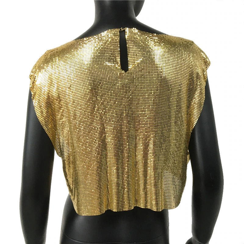 Sparkly Metal Sequins Women's Crop Top - BeExtra! Apparel & More