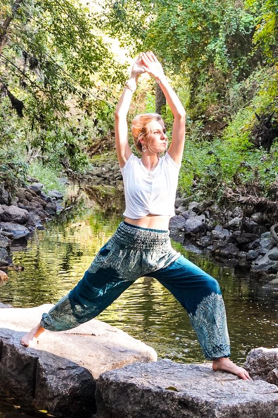 Teal Floral Womens Harem Pants - BeExtra! Apparel & More