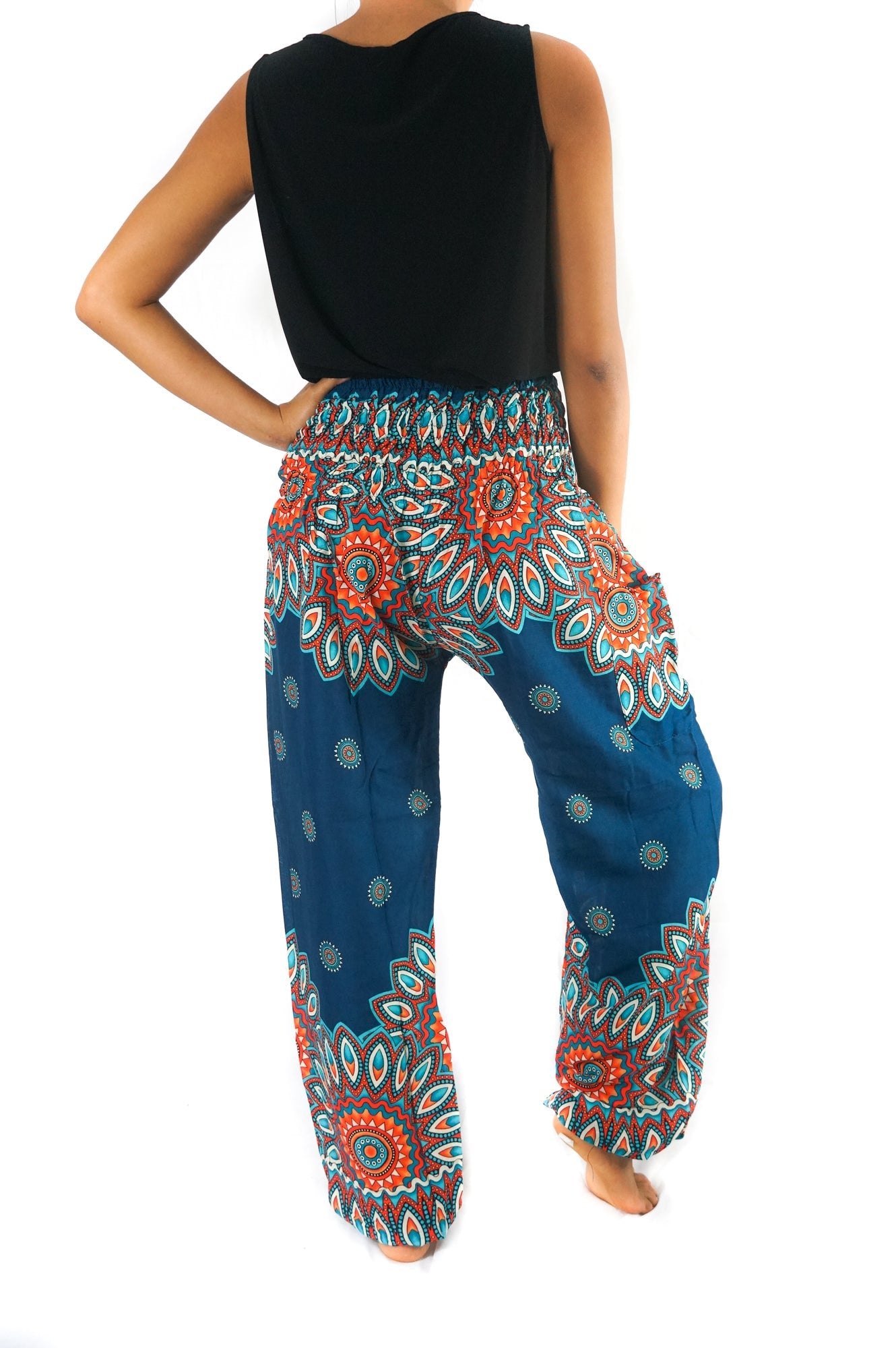 Teal Mandala Boho Harem Pants - BeExtra! Apparel & More
