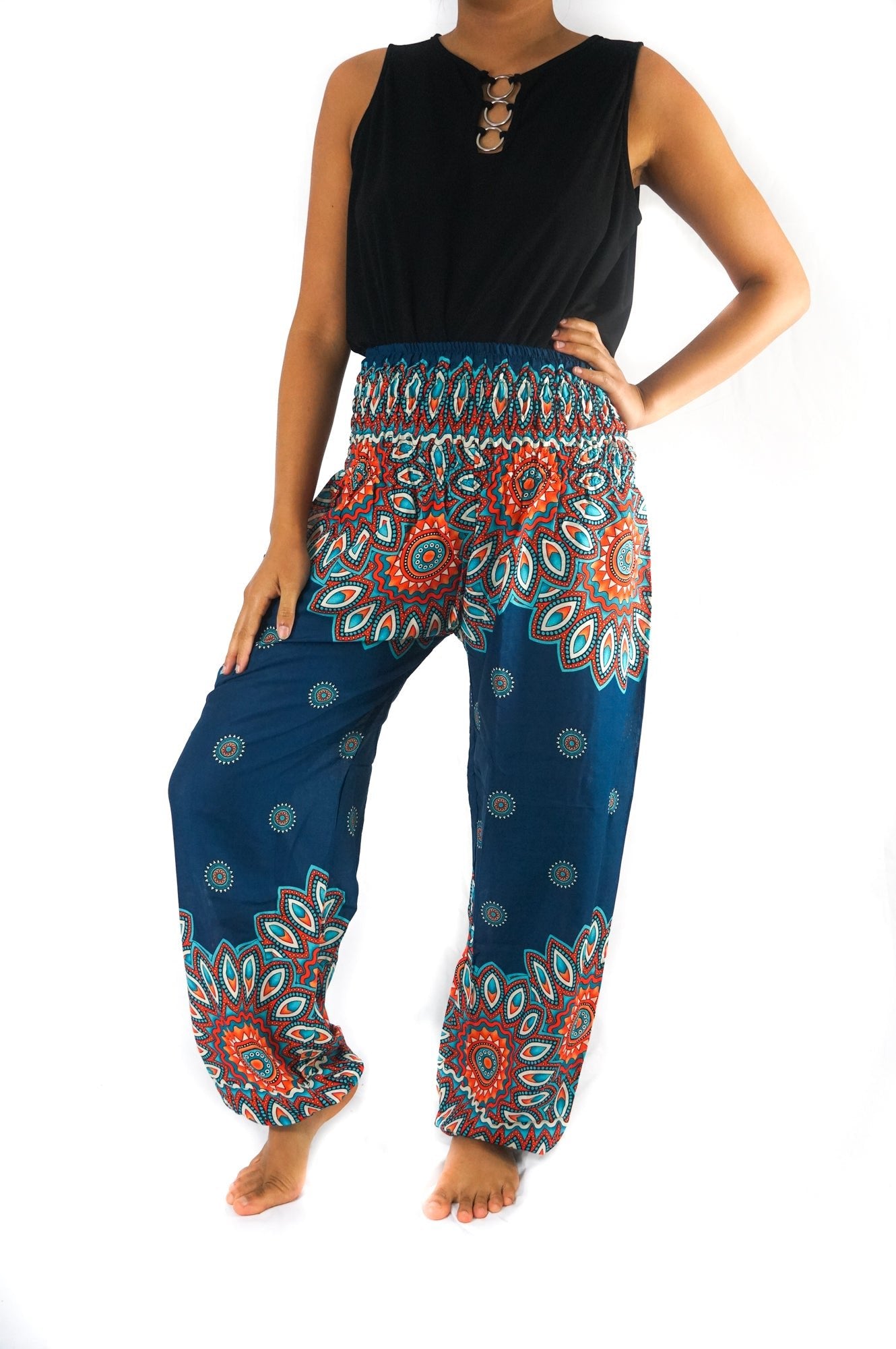 Teal Mandala Boho Harem Pants - BeExtra! Apparel & More