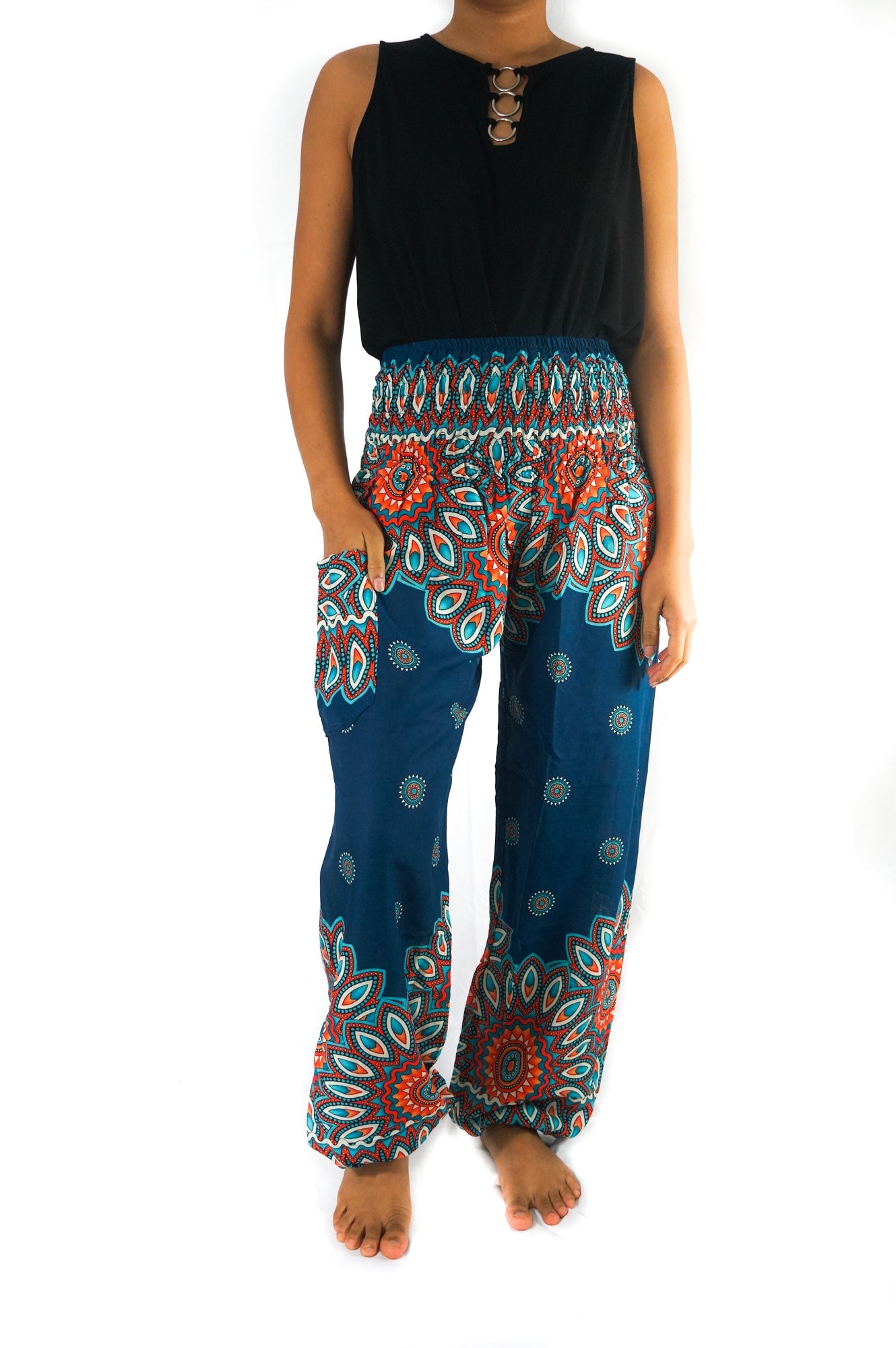 Teal Mandala Boho Harem Pants - BeExtra! Apparel & More