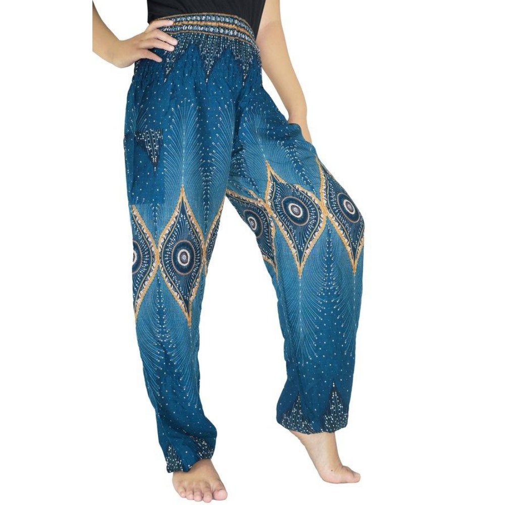 Teal Peacock Women Boho Pants - BeExtra! Apparel & More