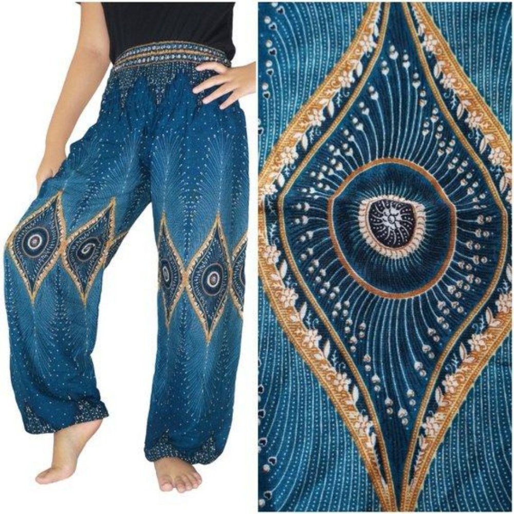 Teal Peacock Women Boho Pants - BeExtra! Apparel & More