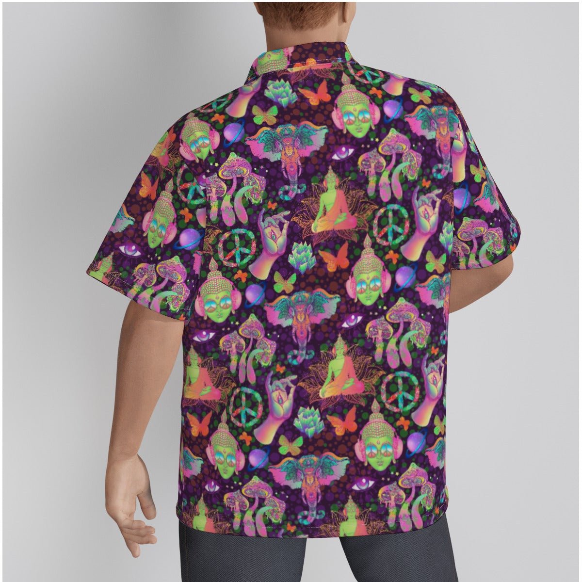 Trippy Spirit Men's Hawaiian Shirt with Button Closure - BeExtra! Apparel & More