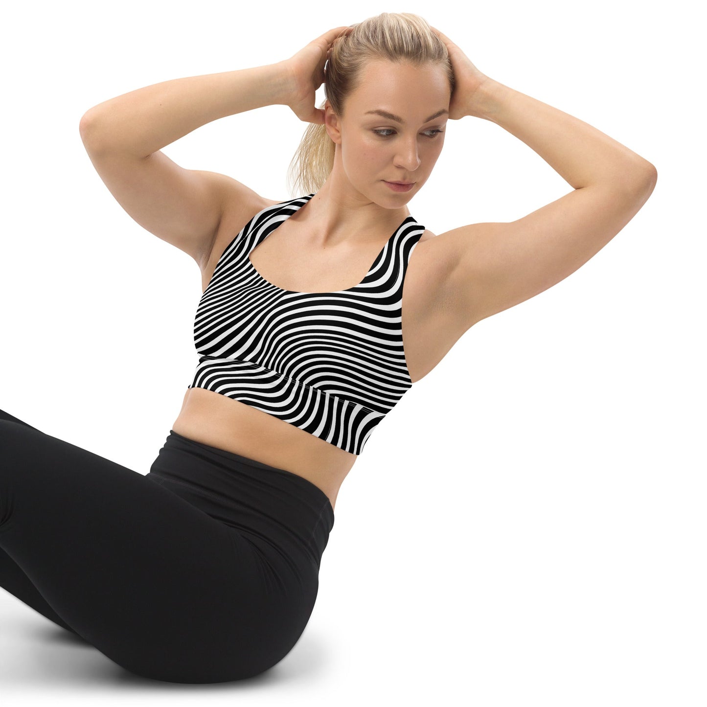 Trippy Zebra Longline Sports Bra - BeExtra! Apparel & More