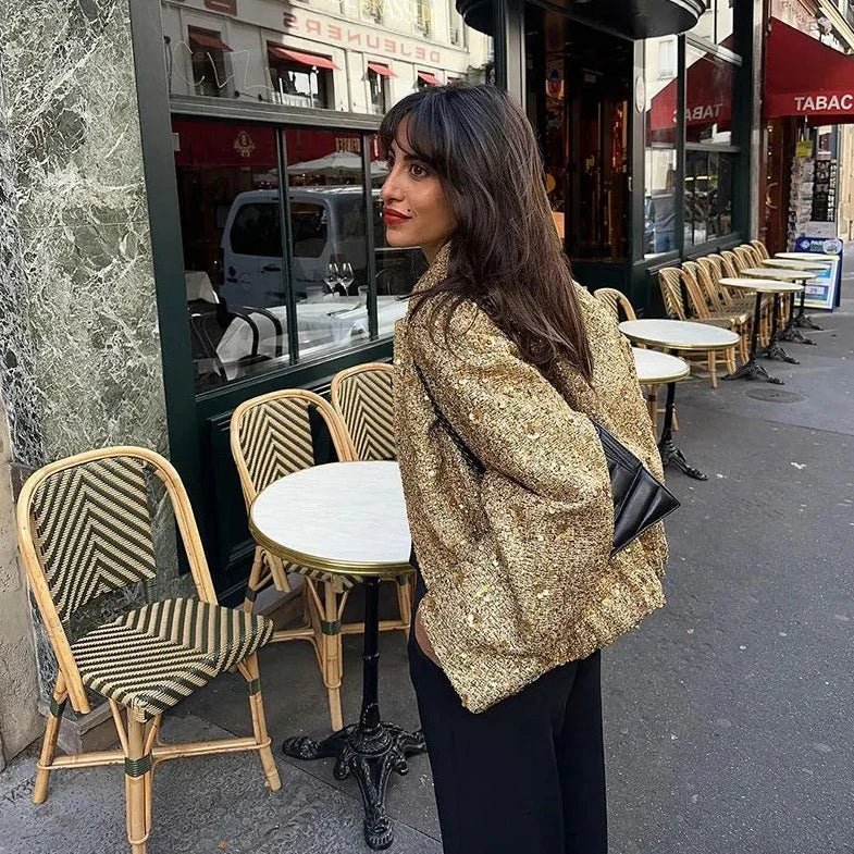 Be Extra! Sequin Shiny Chic Cropped Jacket - BeExtra! Apparel & More