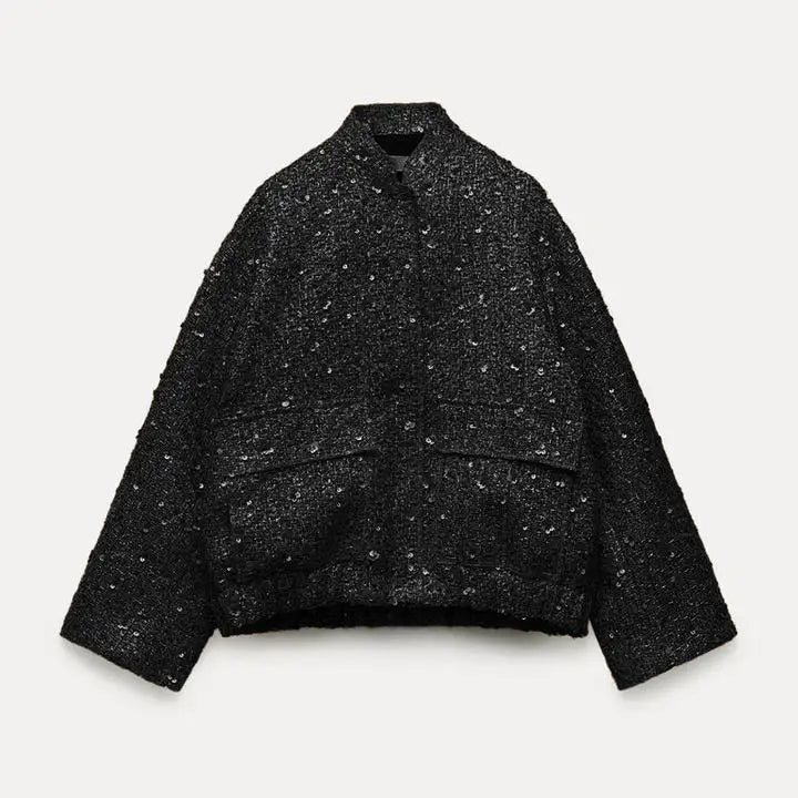 Be Extra! Sequin Shiny Chic Cropped Jacket - BeExtra! Apparel & More