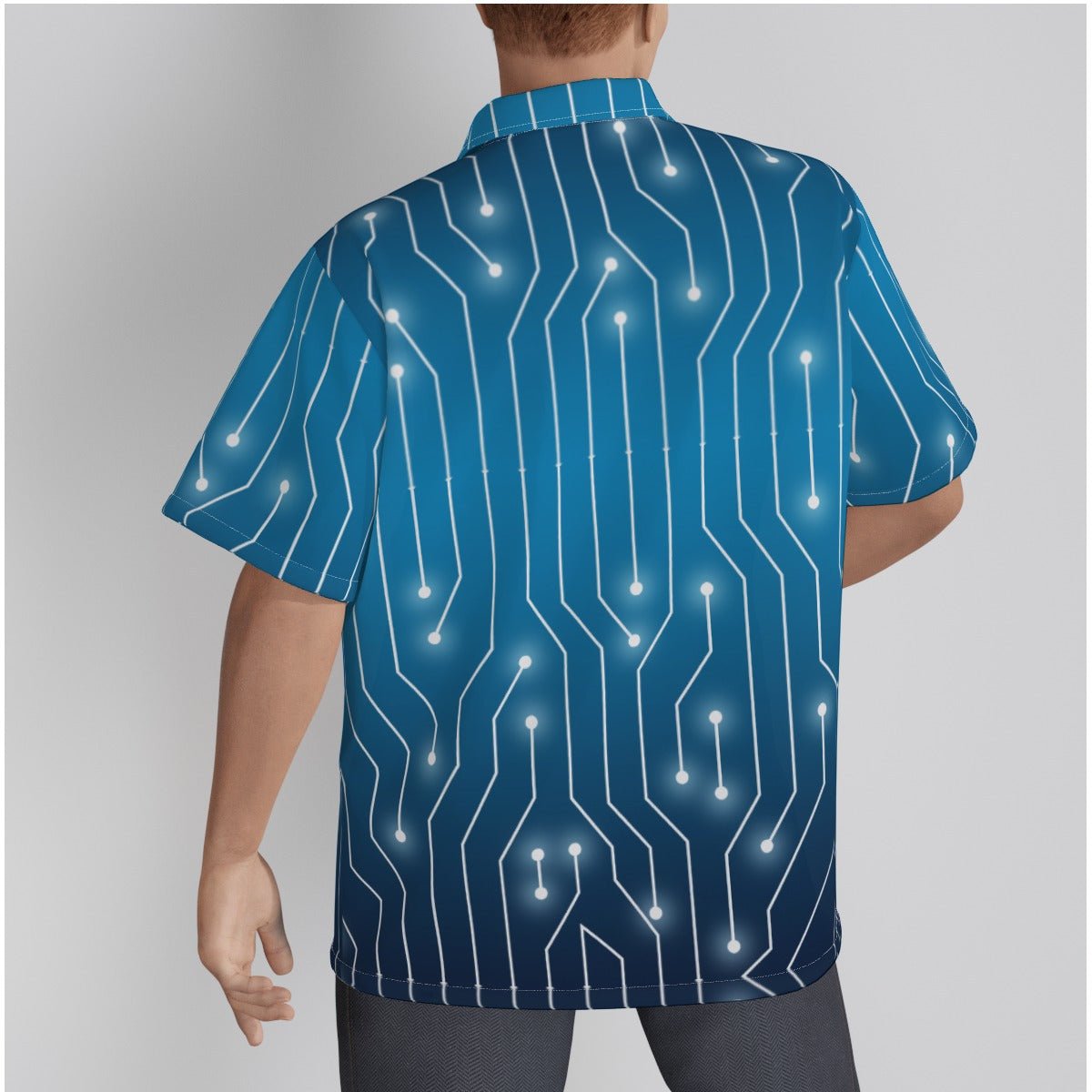 Be Extra! Blue Tech Men's Hawaiian Shirt