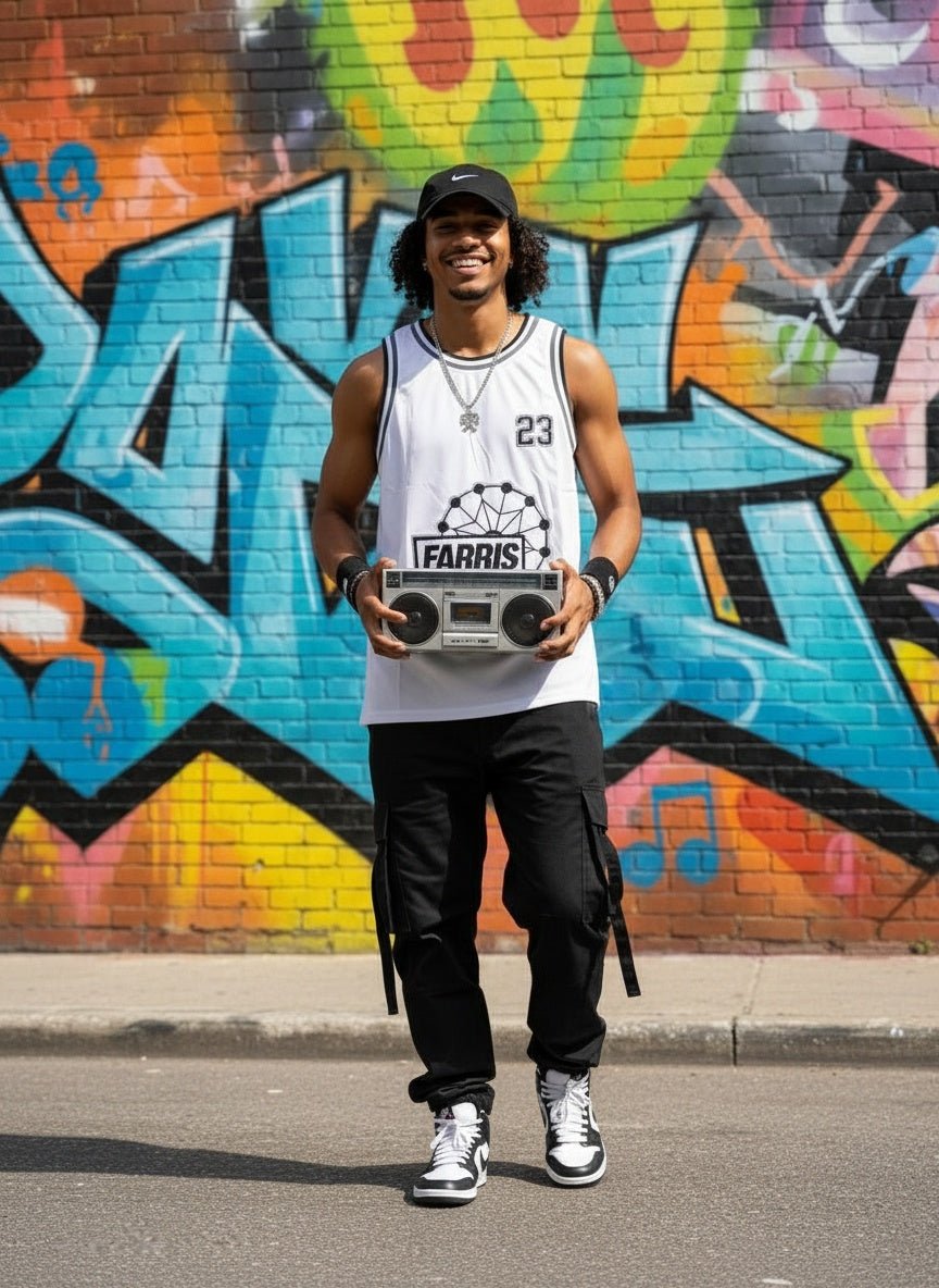 Farris Wheel White Baseball Jersey - BeExtra! Apparel & More