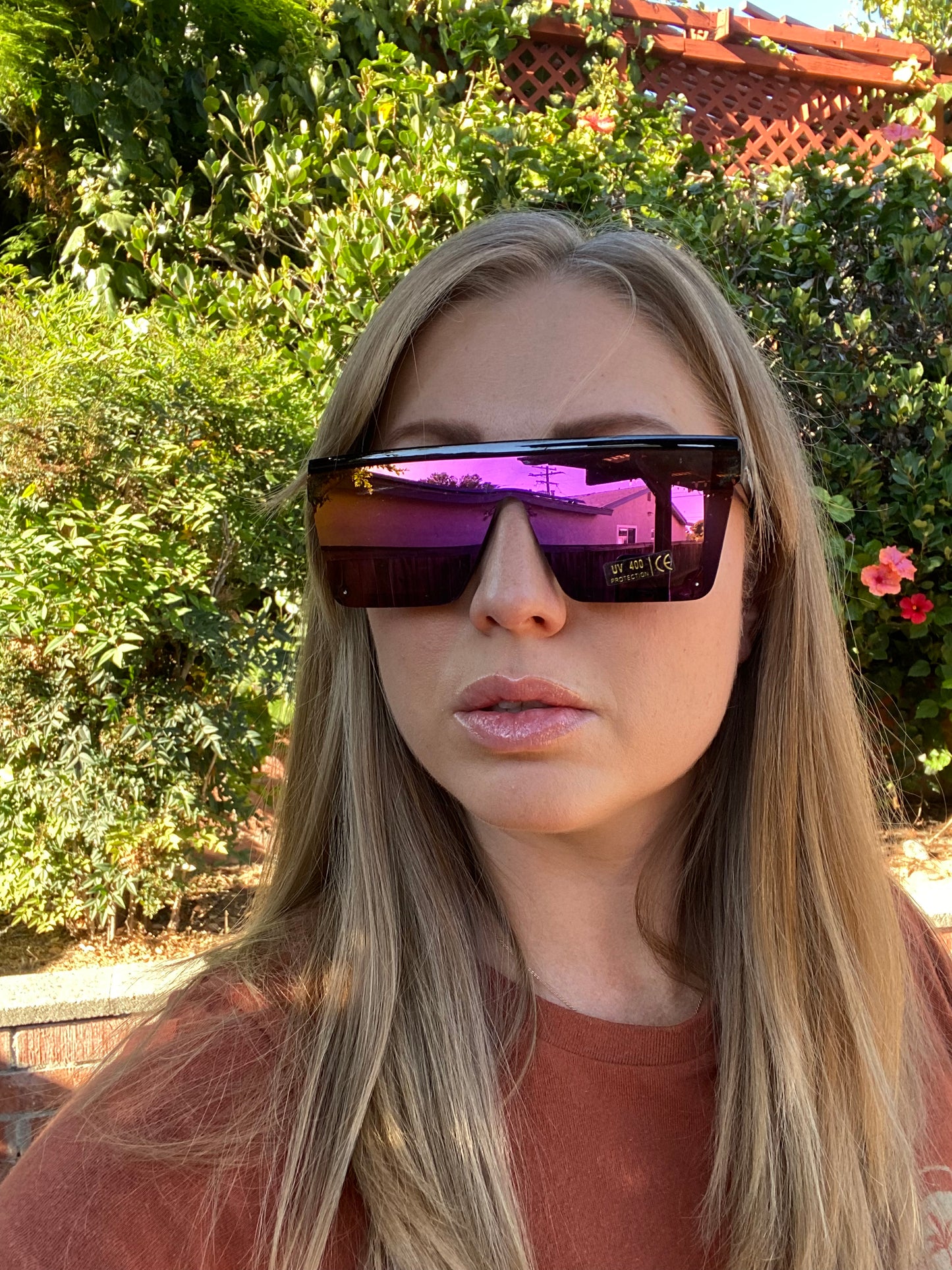 Farris wheel raver sunglasses pink mirror effect