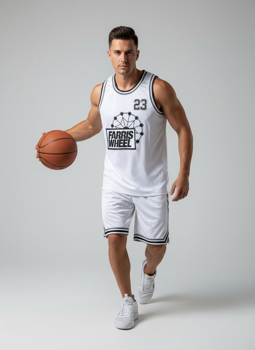Farris Wheel White Baseball Jersey