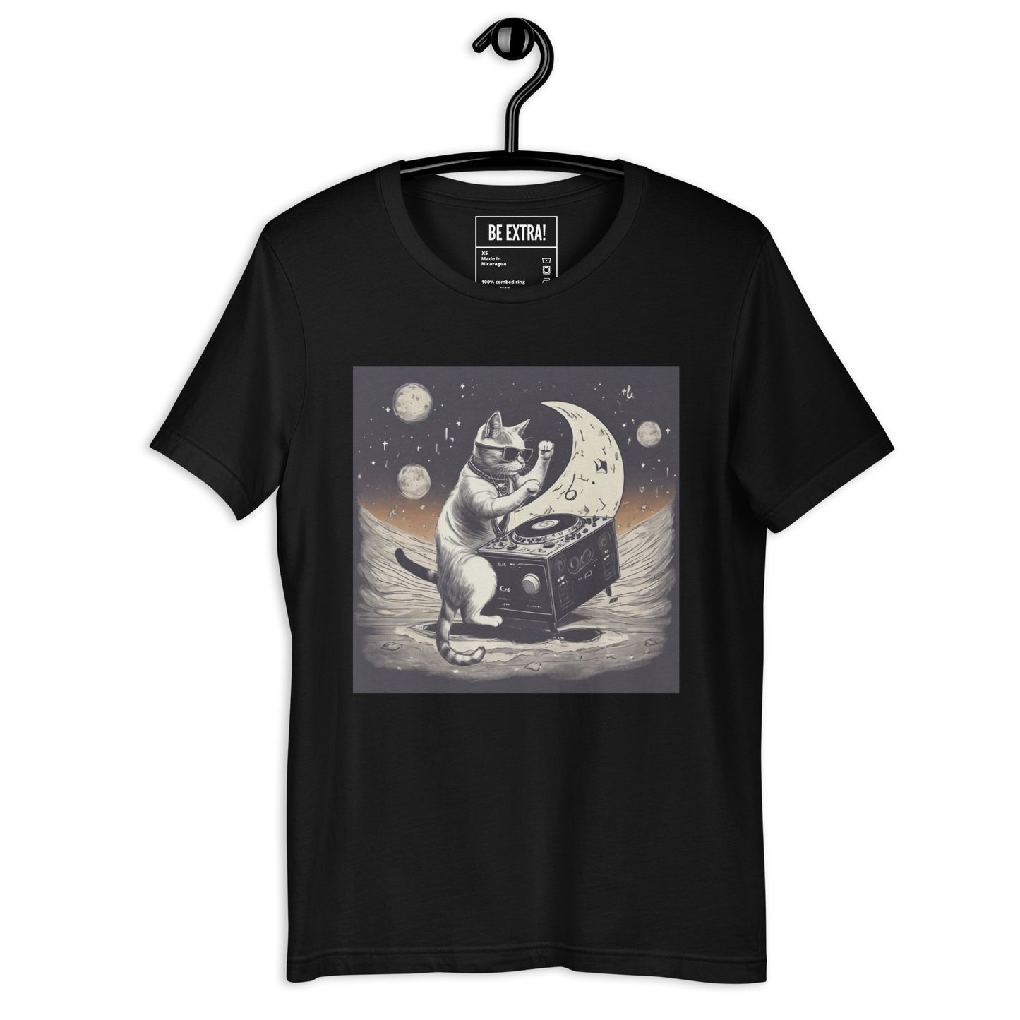 Moon DJ Cat Unisex t-shirt