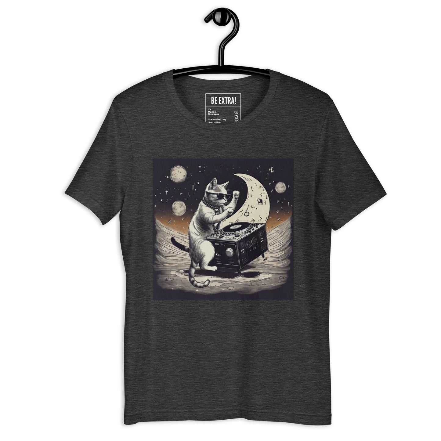 Moon DJ Cat Unisex t-shirt