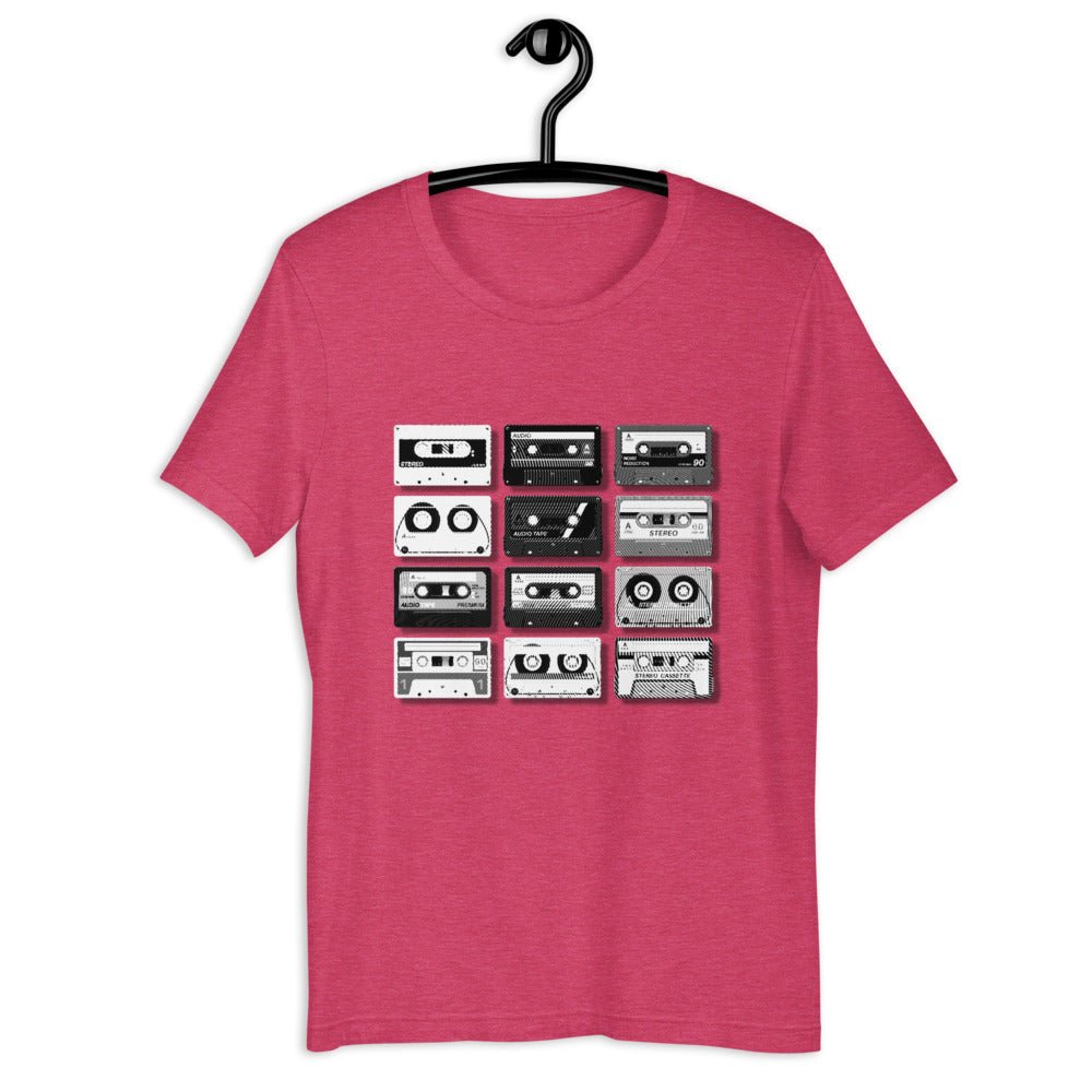 Be Extra! Retro Black and White Cassettes Unisex T-Shirt - BeExtra! Apparel & More