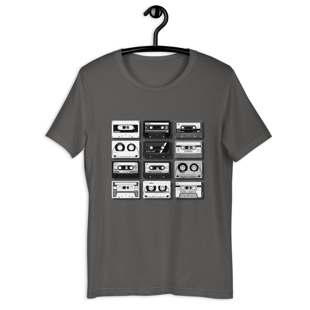 Be Extra! Retro Black and White Cassettes Unisex T-Shirt - BeExtra! Apparel & More